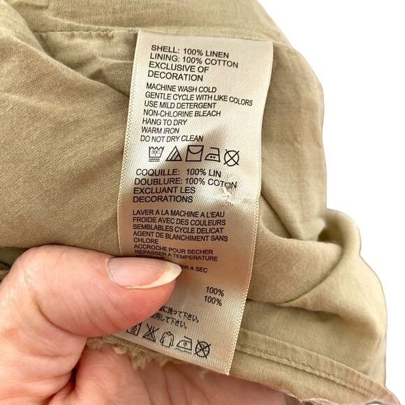 Relax Tommy Bahama Women's Linen Beige Lined Summer Knee Length Skirt Size 0 - Picture 7 of 10